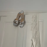 Stunning silver Jimmy Choo kitten heels, vintage mules
