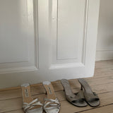 Stunning silver Jimmy Choo kitten heels, vintage mules