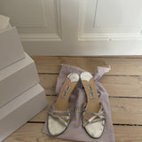 Stunning silver Jimmy Choo kitten heels, vintage mules