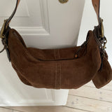 Coach suede bag with attached pouch