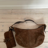 Coach suede bag with attached pouch